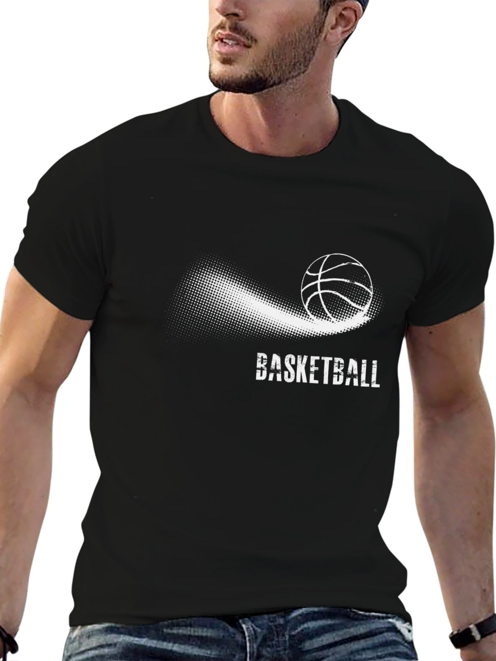 Basketball Graphic Tee - Stylish Black T-Shirt