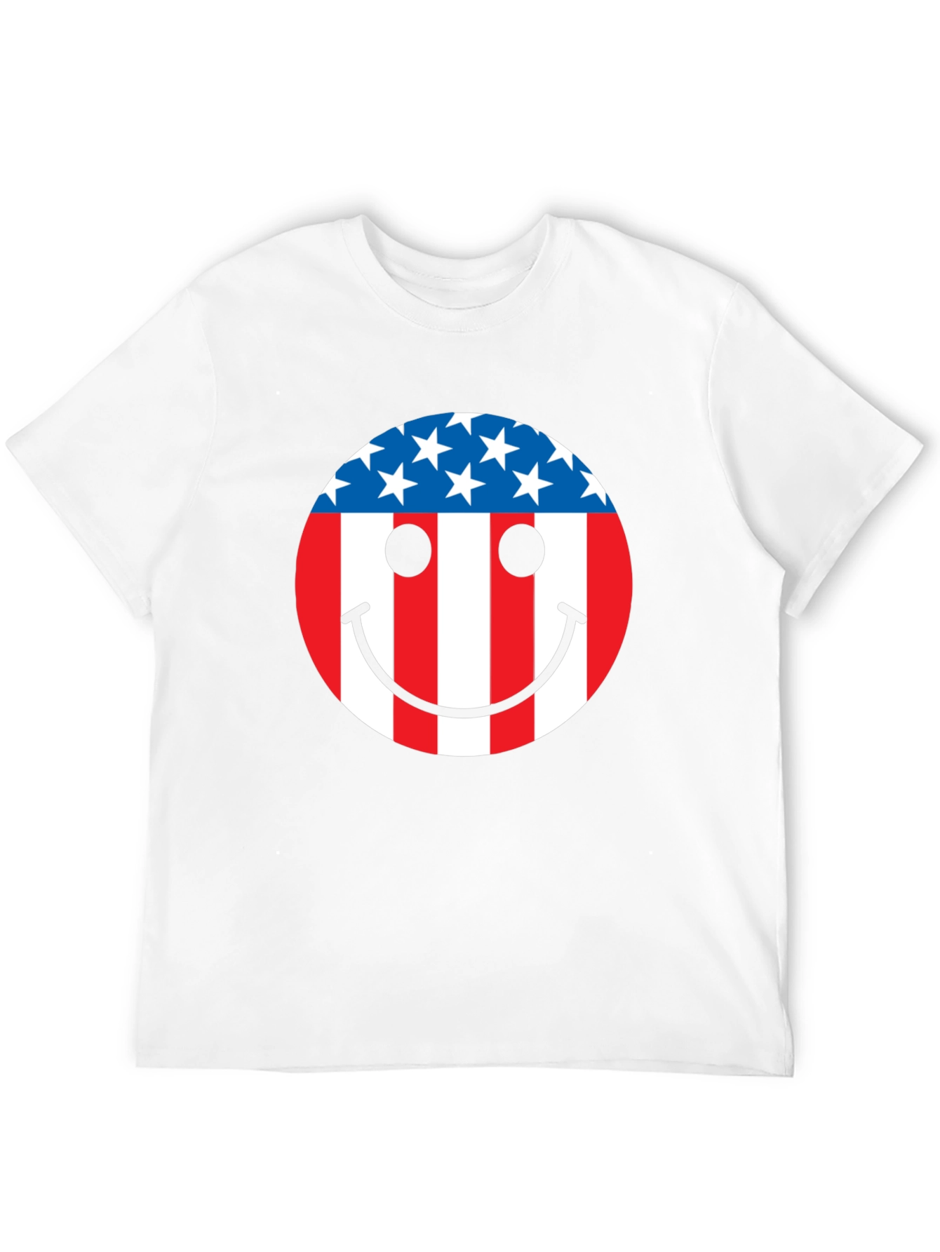 American Flag Smiley Face Patriotic T-Shirt