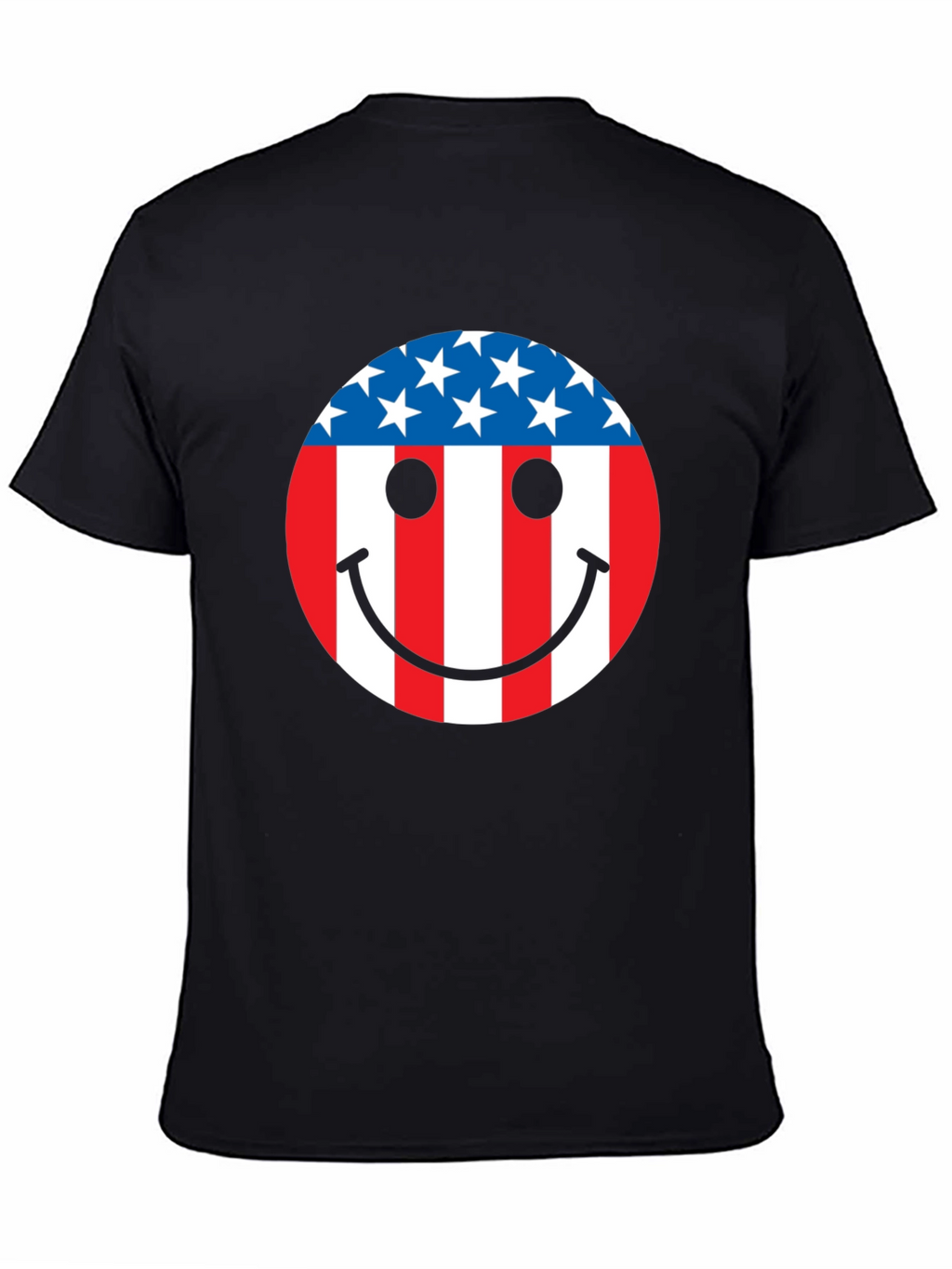 American Flag Smiley Face Patriotic T-Shirt