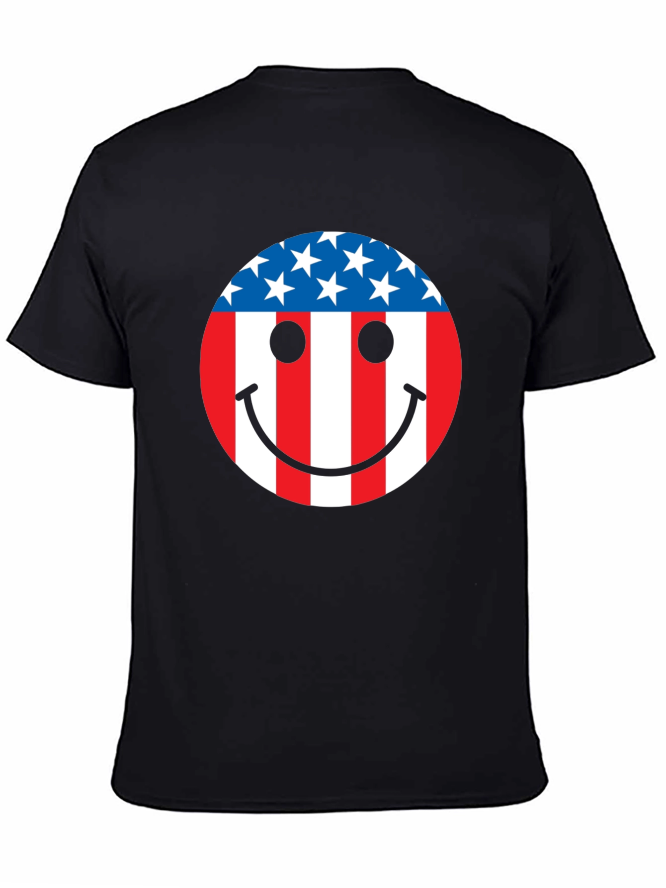 American Flag Smiley Face Patriotic T-Shirt