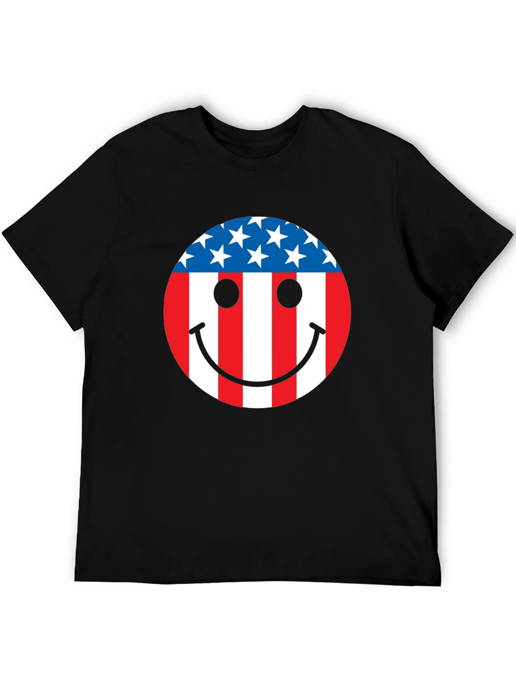 American Flag Smiley Face Patriotic T-Shirt