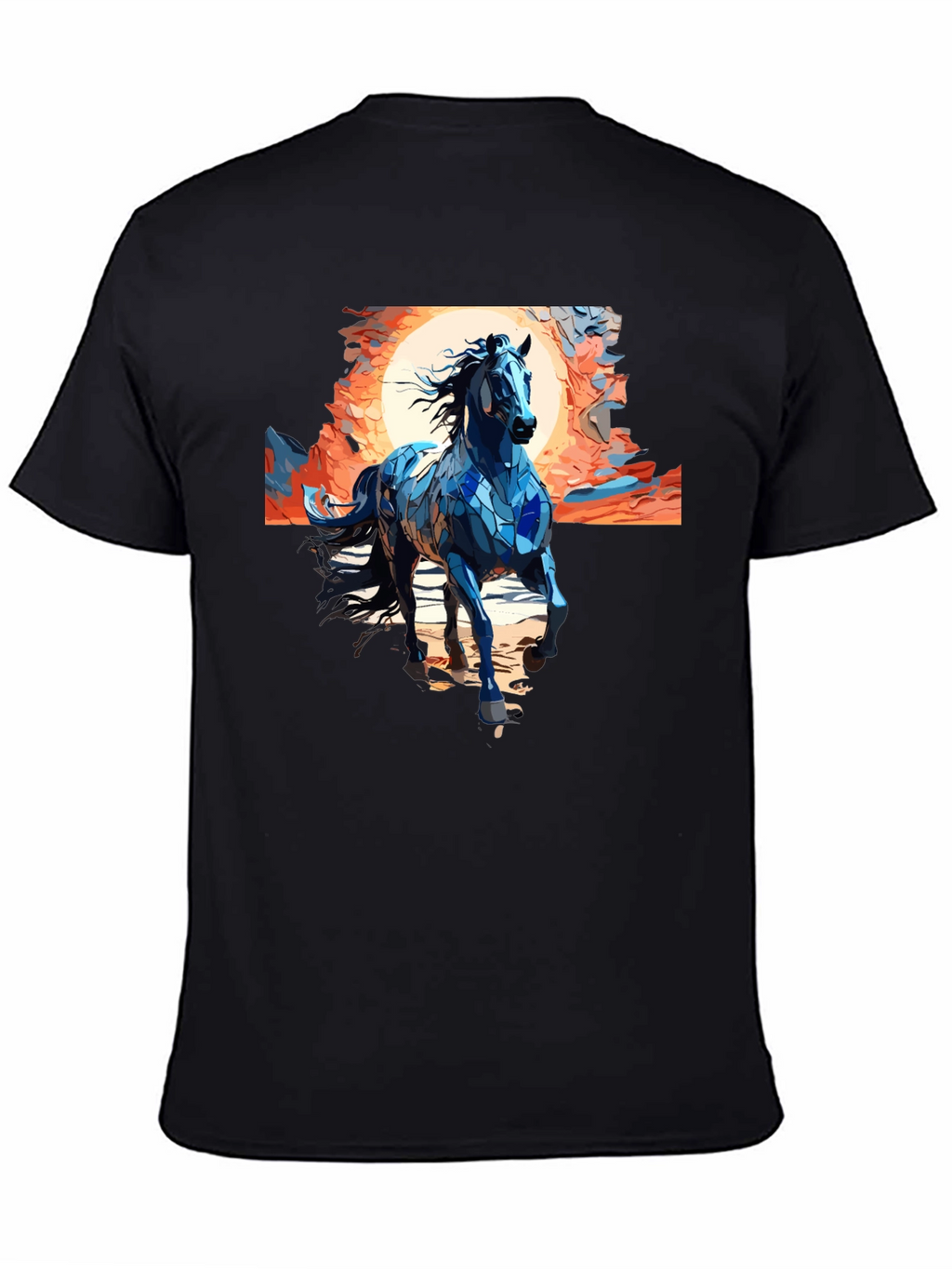 Blue Mosaic Horse T-Shirt
