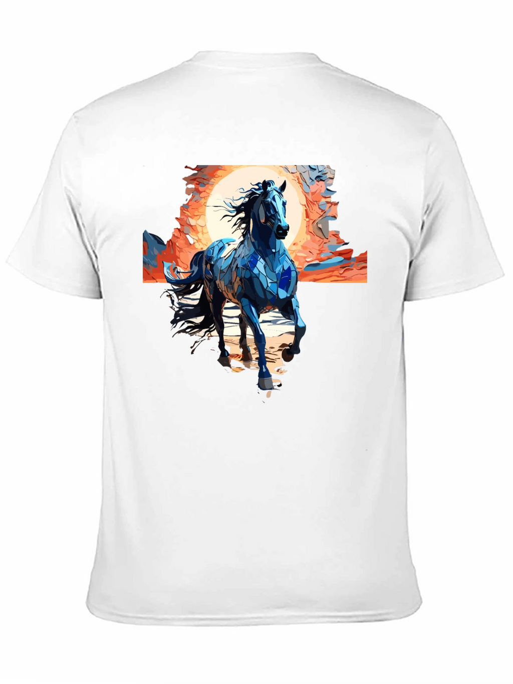 Blue Mosaic Horse T-Shirt