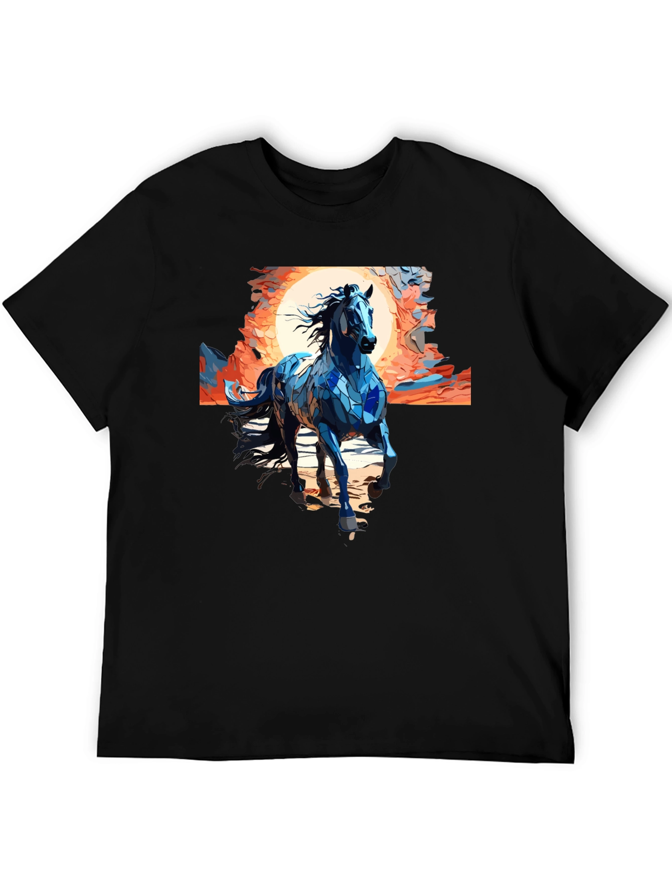 Blue Mosaic Horse T-Shirt