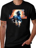 Blue Mosaic Horse T-Shirt