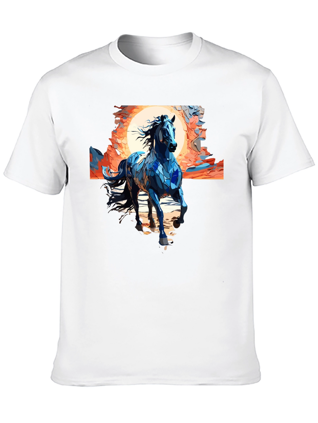 Blue Mosaic Horse T-Shirt