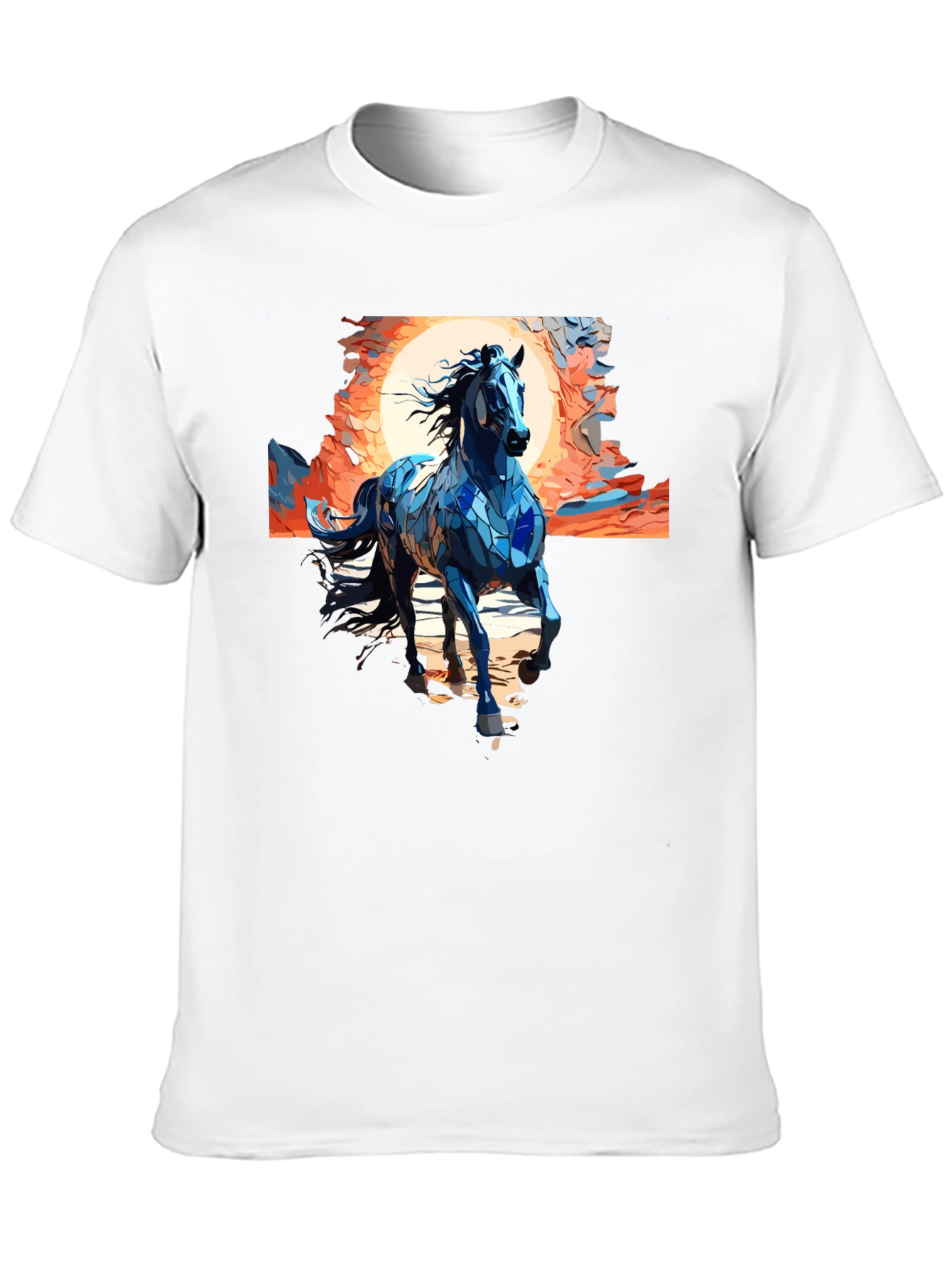 Blue Mosaic Horse T-Shirt