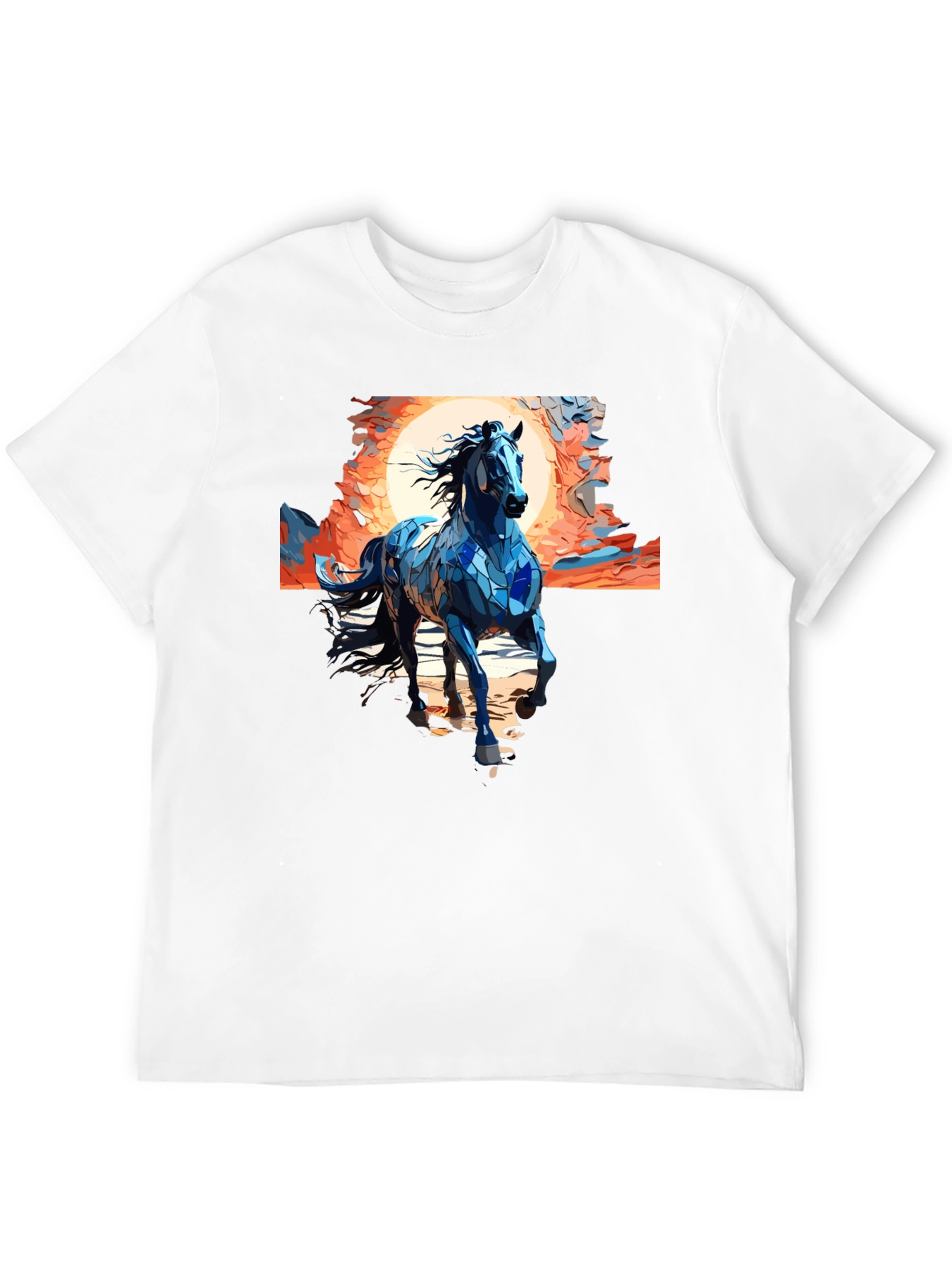 Blue Mosaic Horse T-Shirt