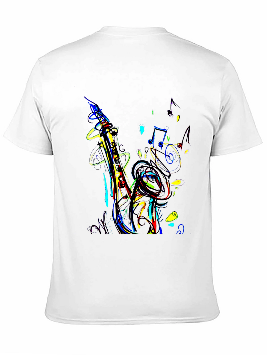 Vibrant Saxophone Graphic Tee - Music Lovers T-Shirt