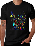 Vibrant Saxophone Graphic Tee - Music Lovers T-Shirt