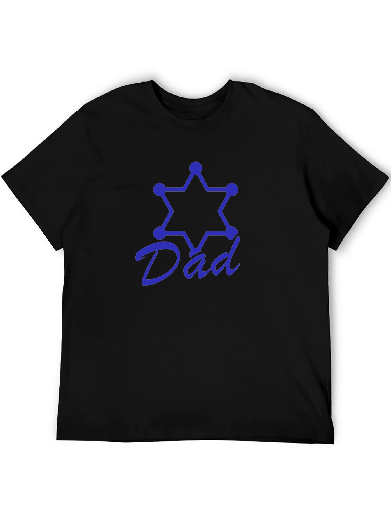 Dad Star Sheriff Black T-Shirt