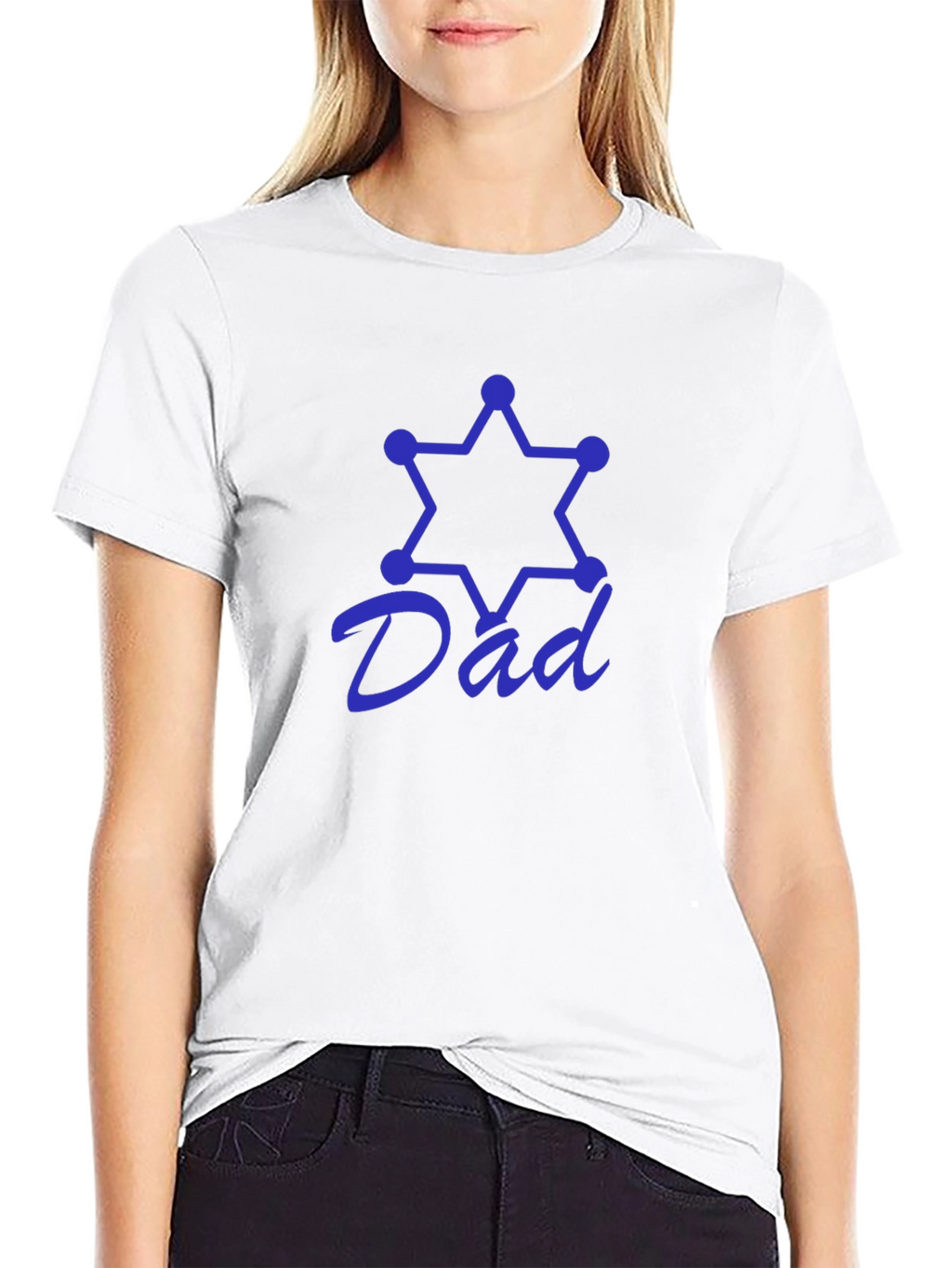 Dad Star Sheriff Black T-Shirt