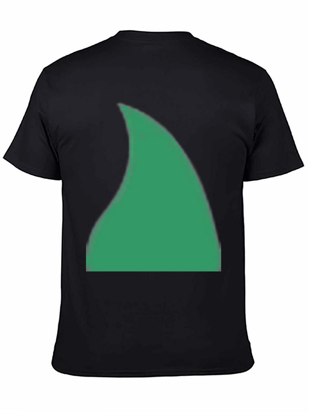 Green Shark Fin Graphic Black T-Shirt
