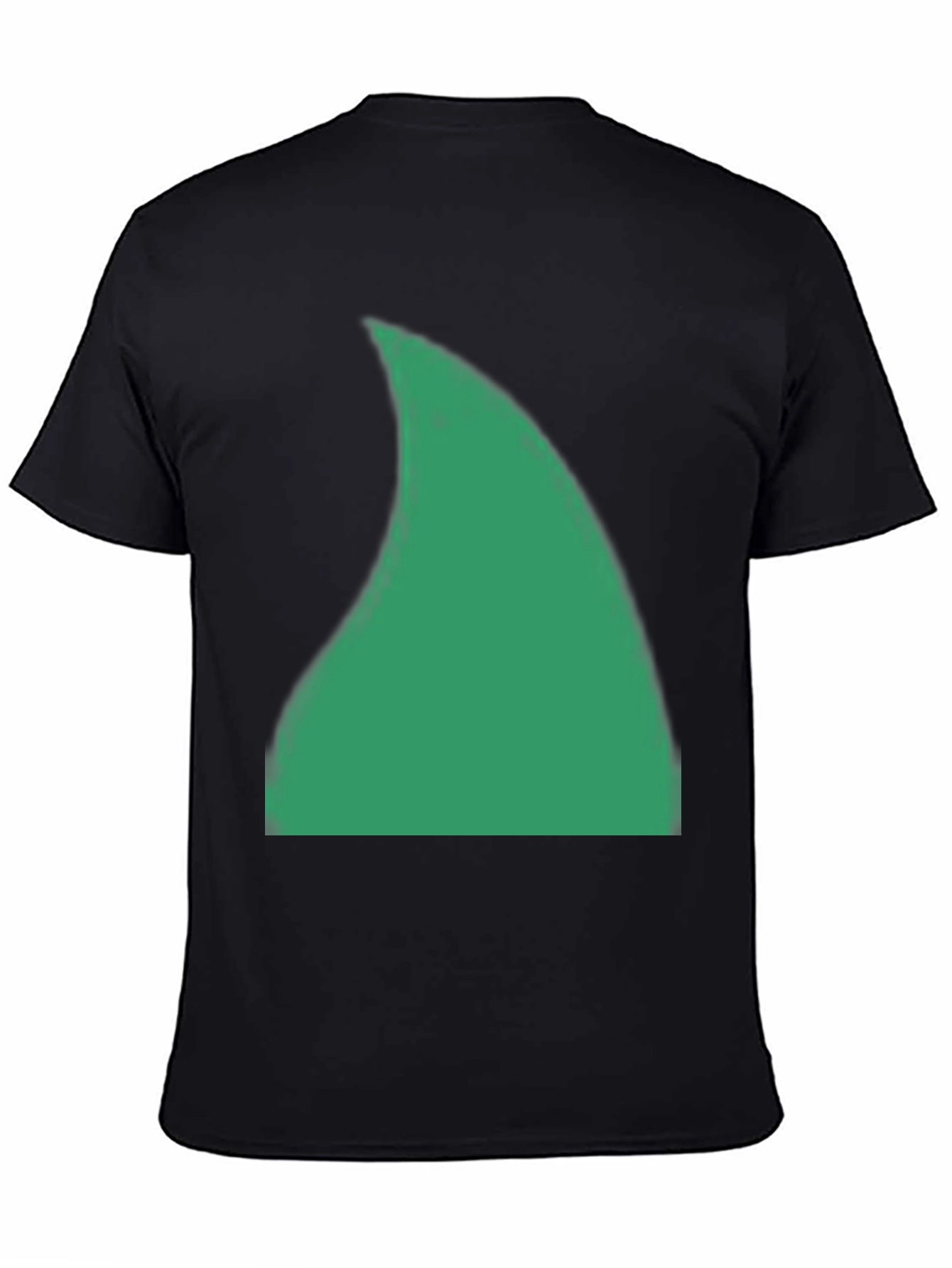 Green Shark Fin Graphic Black T-Shirt