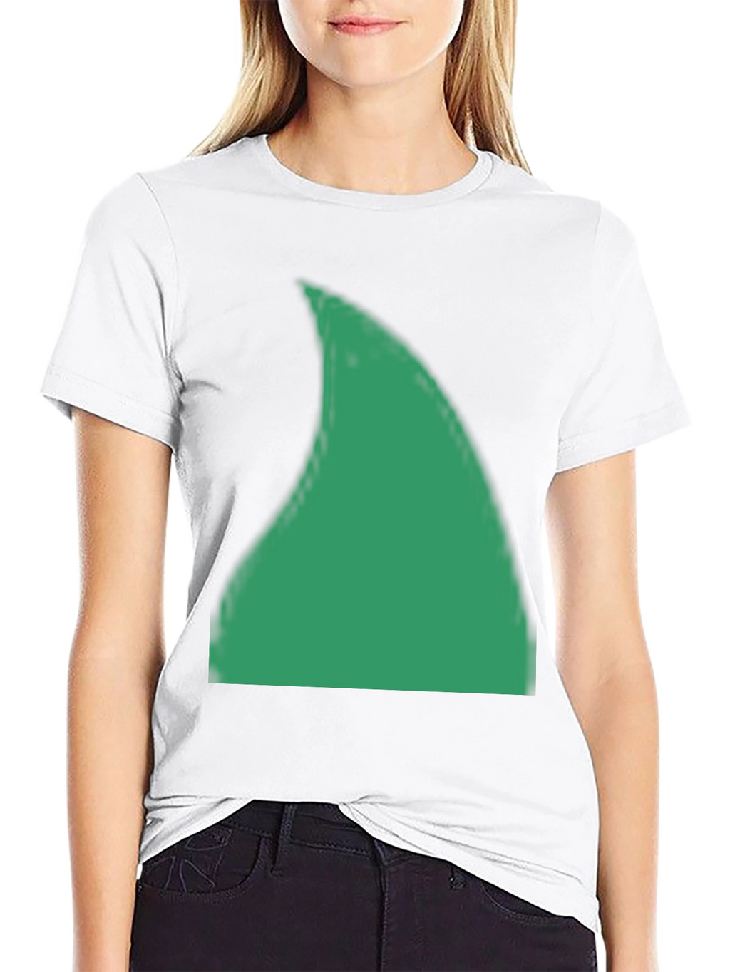 Green Shark Fin Graphic Black T-Shirt