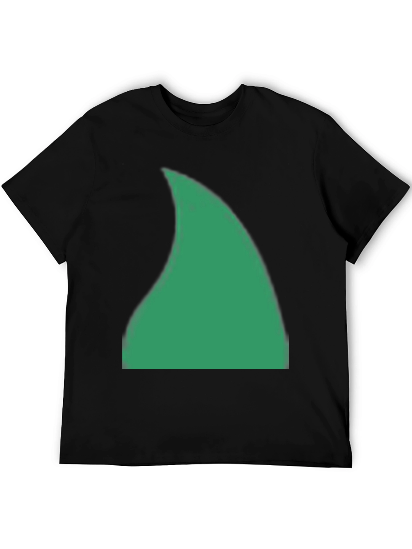 Green Shark Fin Graphic Black T-Shirt