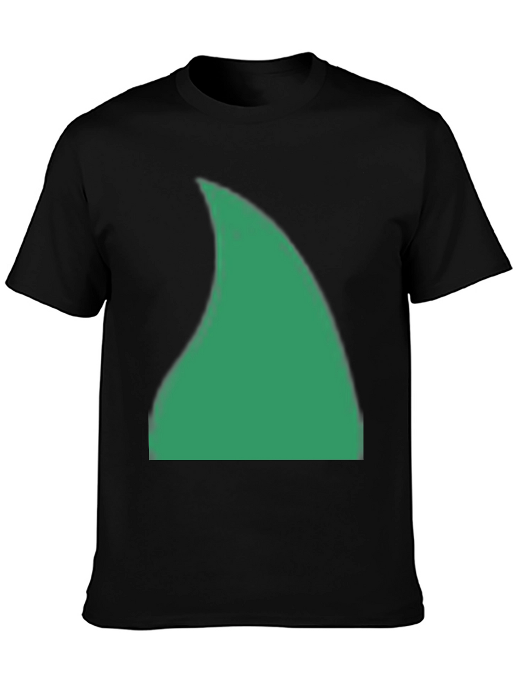 Green Shark Fin Graphic Black T-Shirt