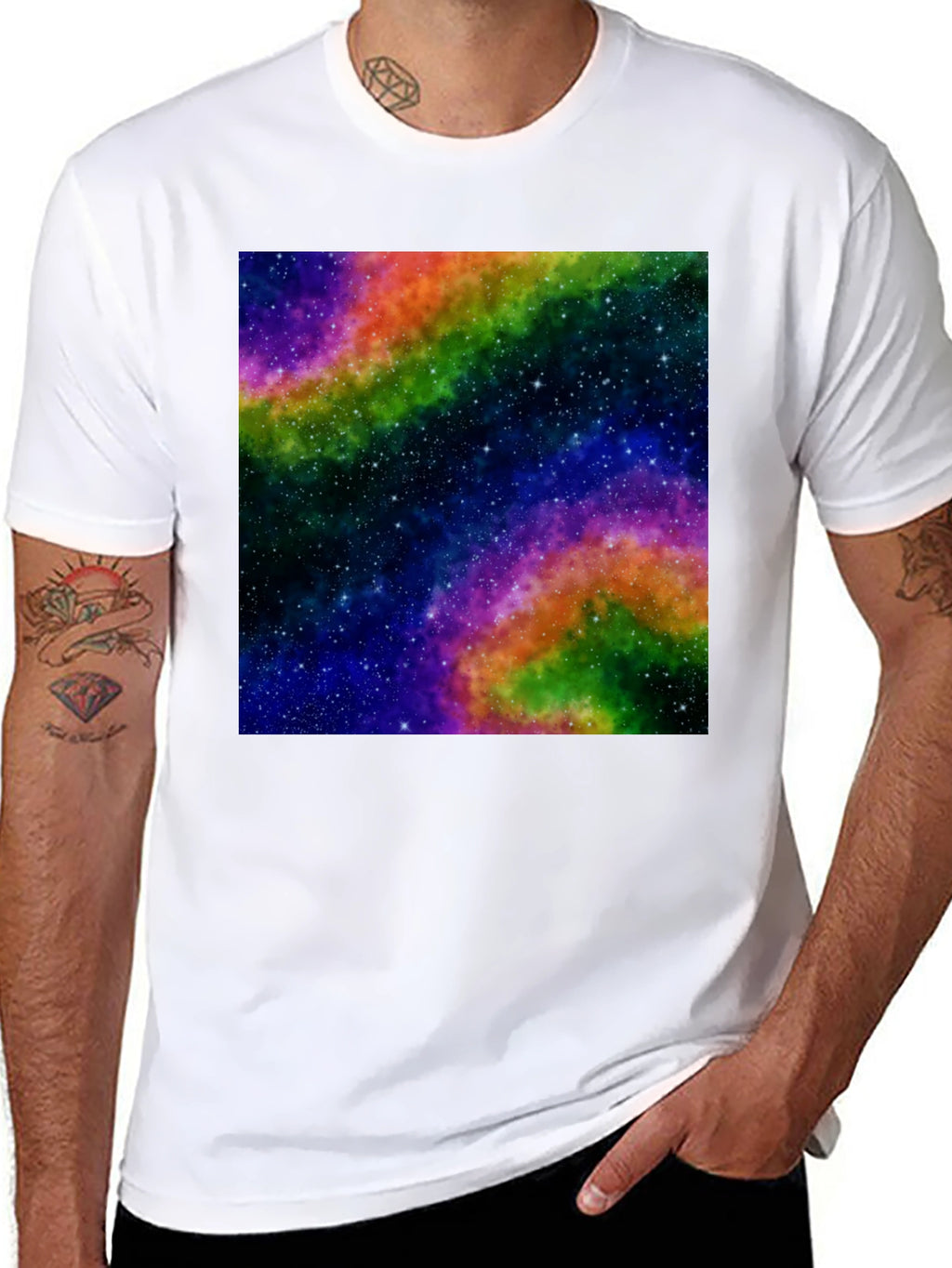 Galaxy Print Black T-Shirt