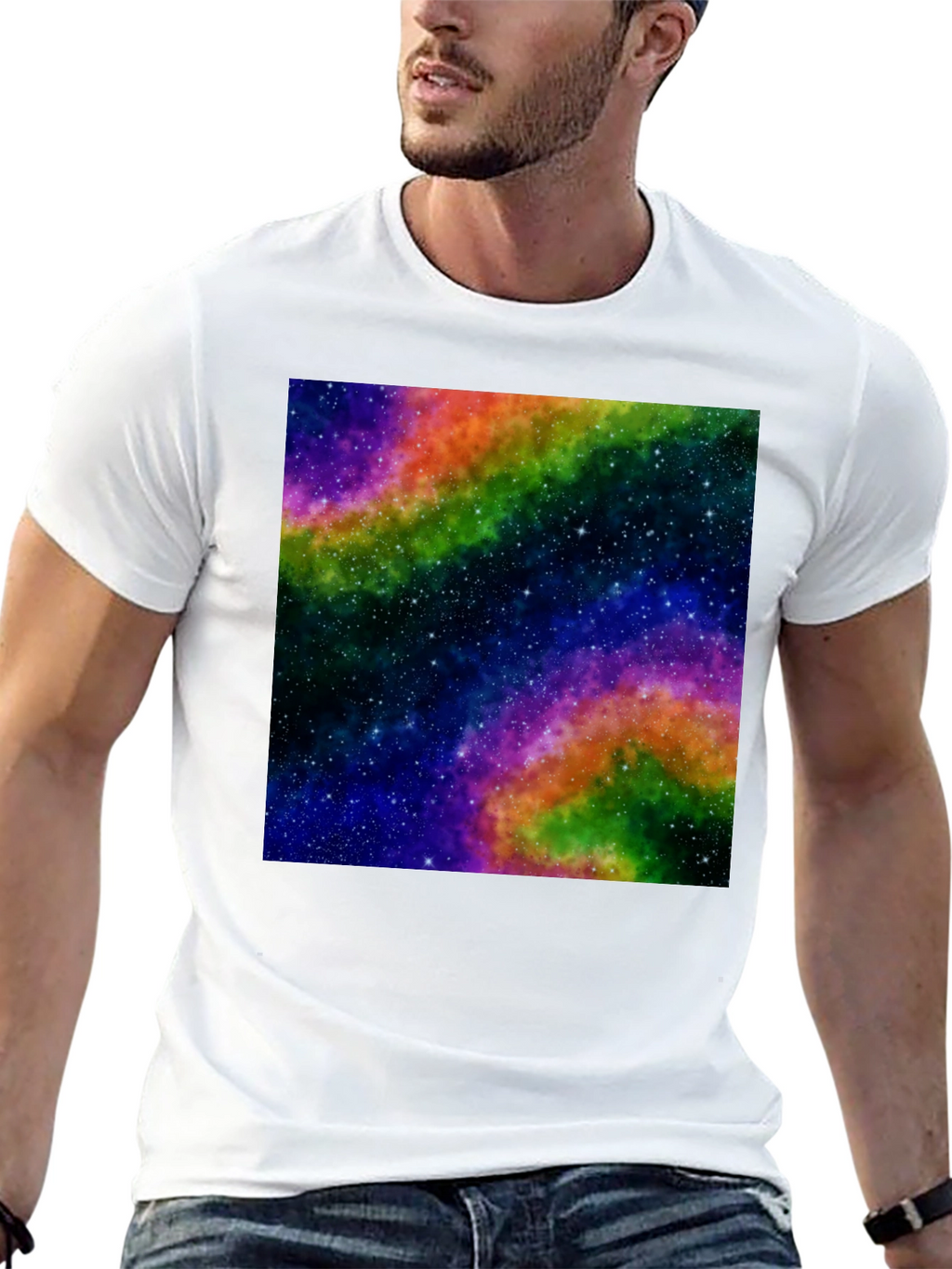 Galaxy Print Black T-Shirt