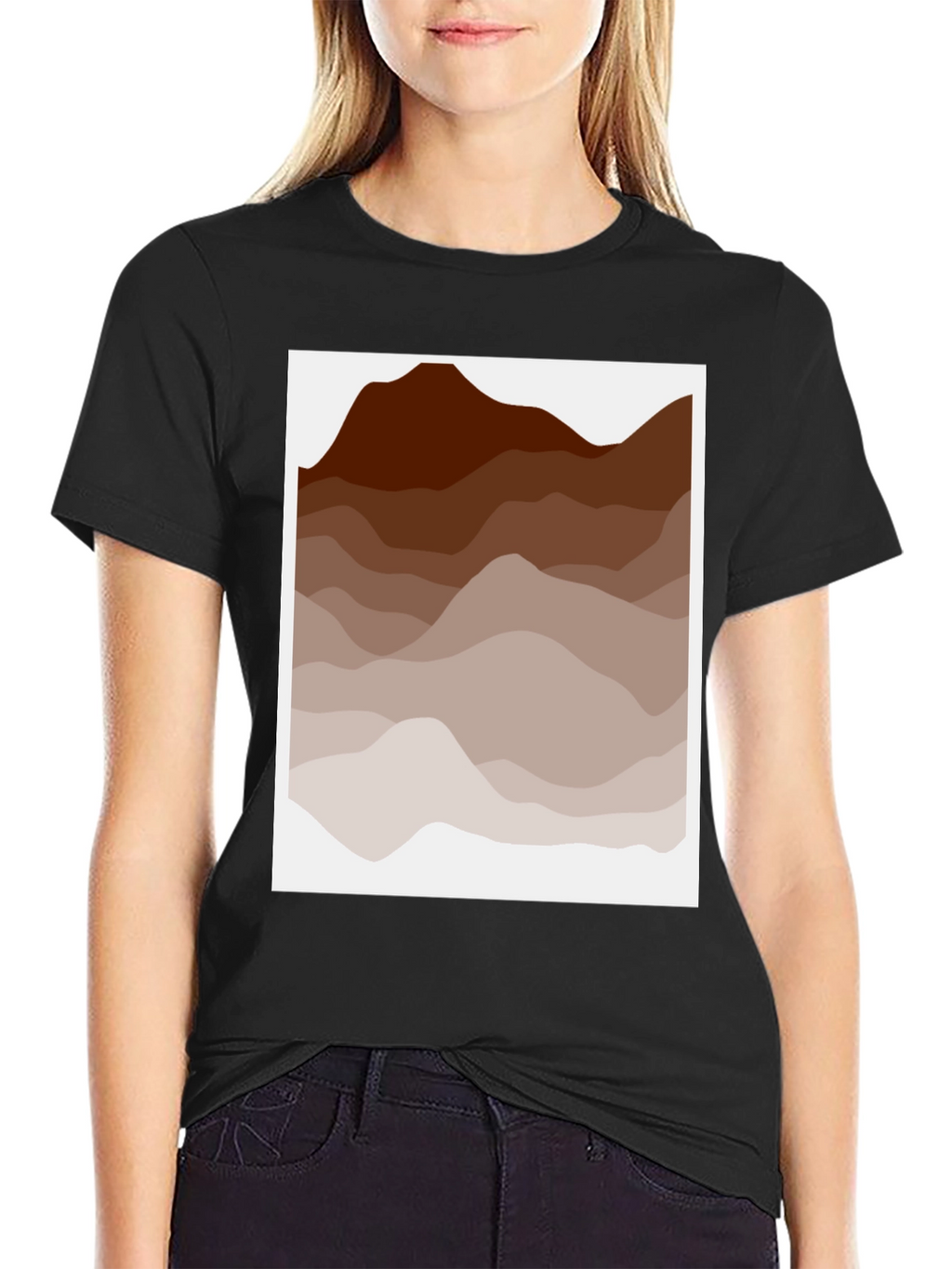Earth Tone Mountain Graphic Tee - Casual Style