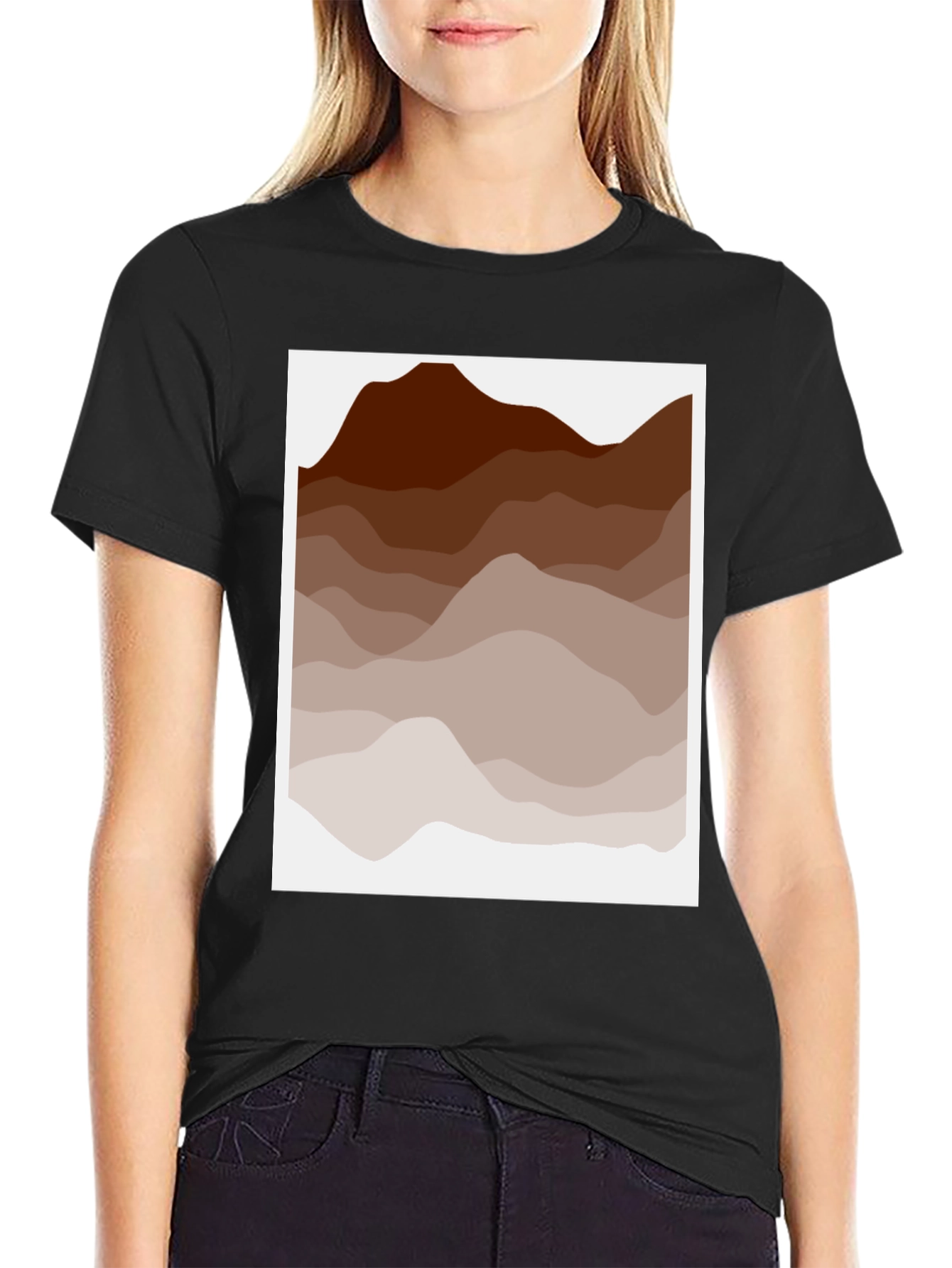 Earth Tone Mountain Graphic Tee - Casual Style