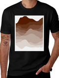 Earth Tone Mountain Graphic Tee - Casual Style
