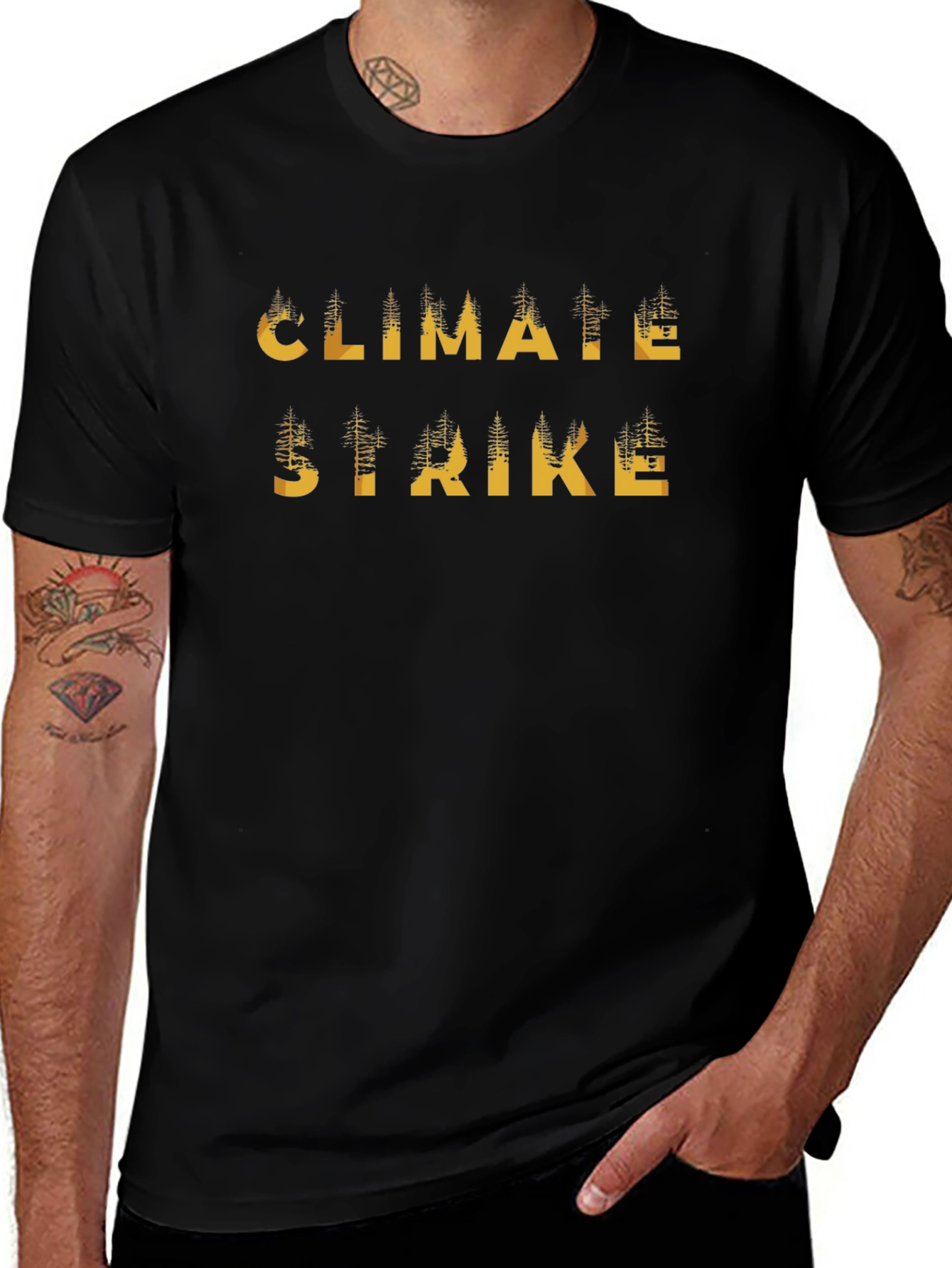 Climate Strike Black Graphic T-Shirt