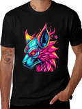 Neon Cyberpunk Fox Graphic Tee