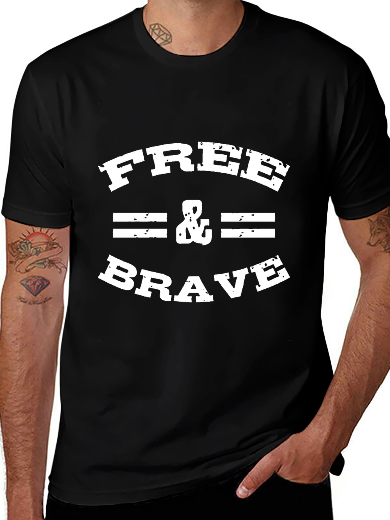 Free & Brave Graphic Tee - Black