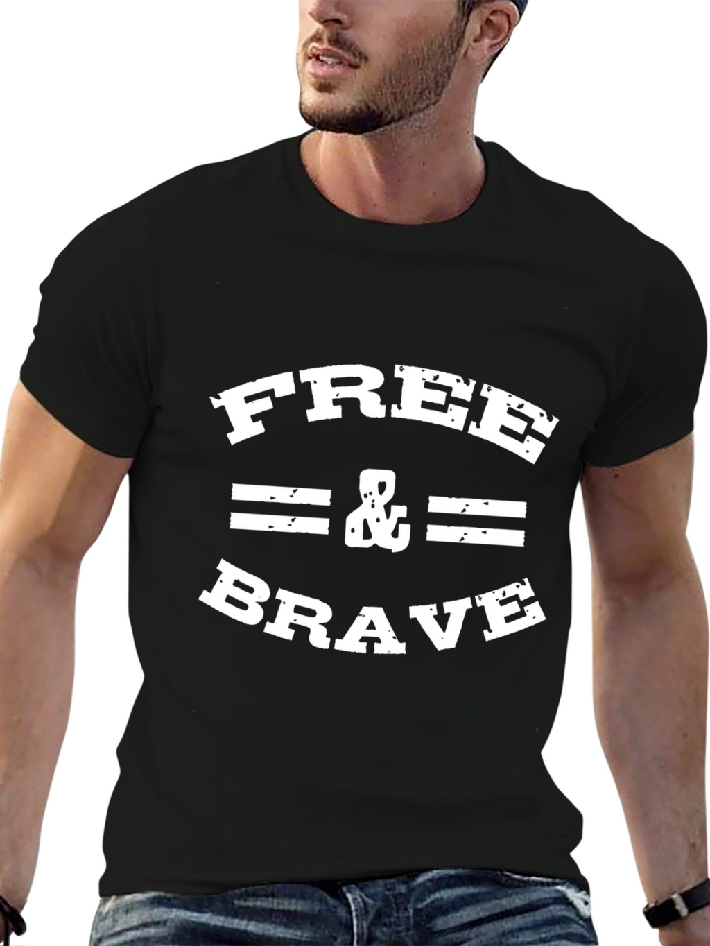 Free & Brave Graphic Tee - Black
