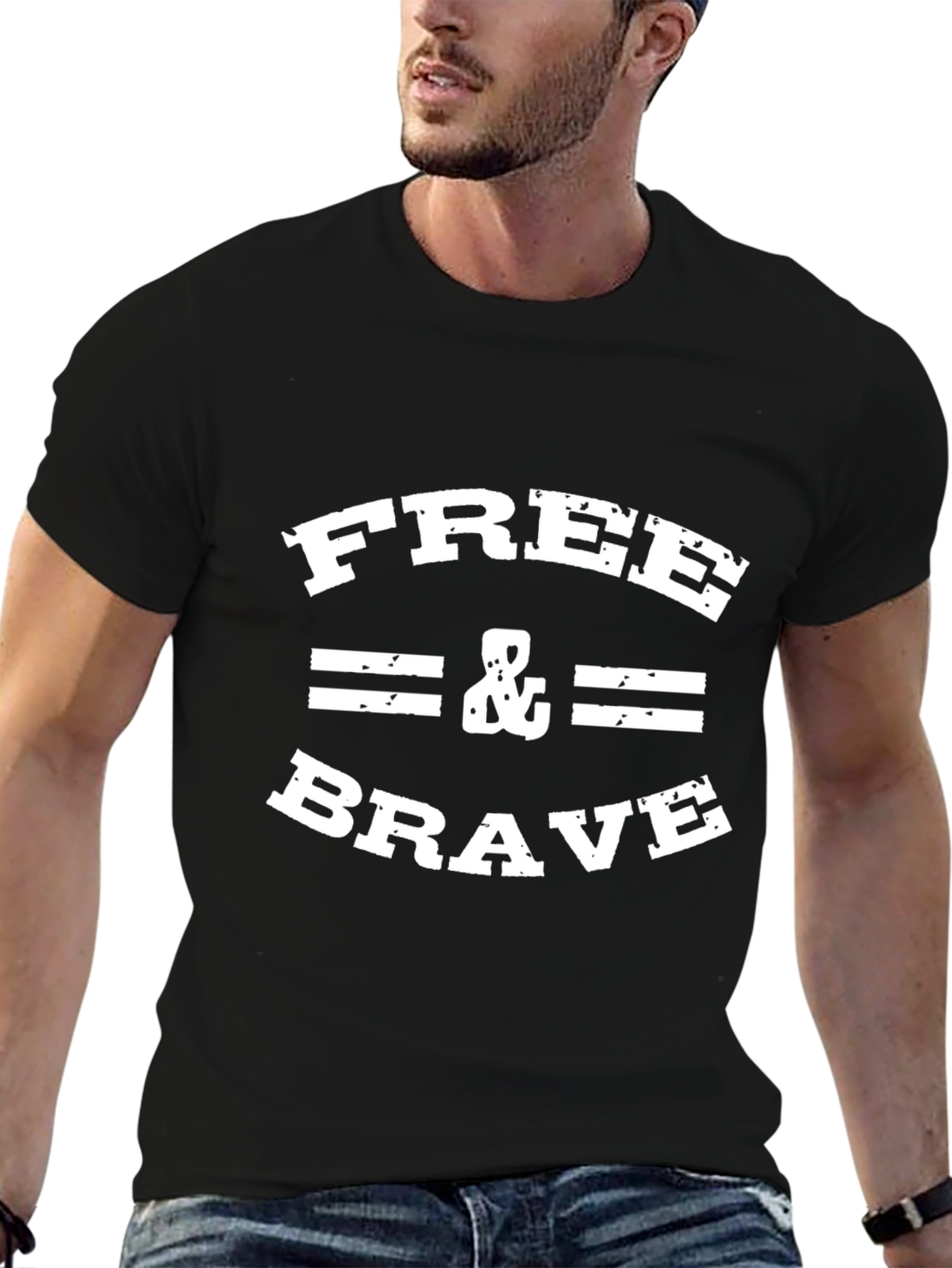 Free & Brave Graphic Tee - Black