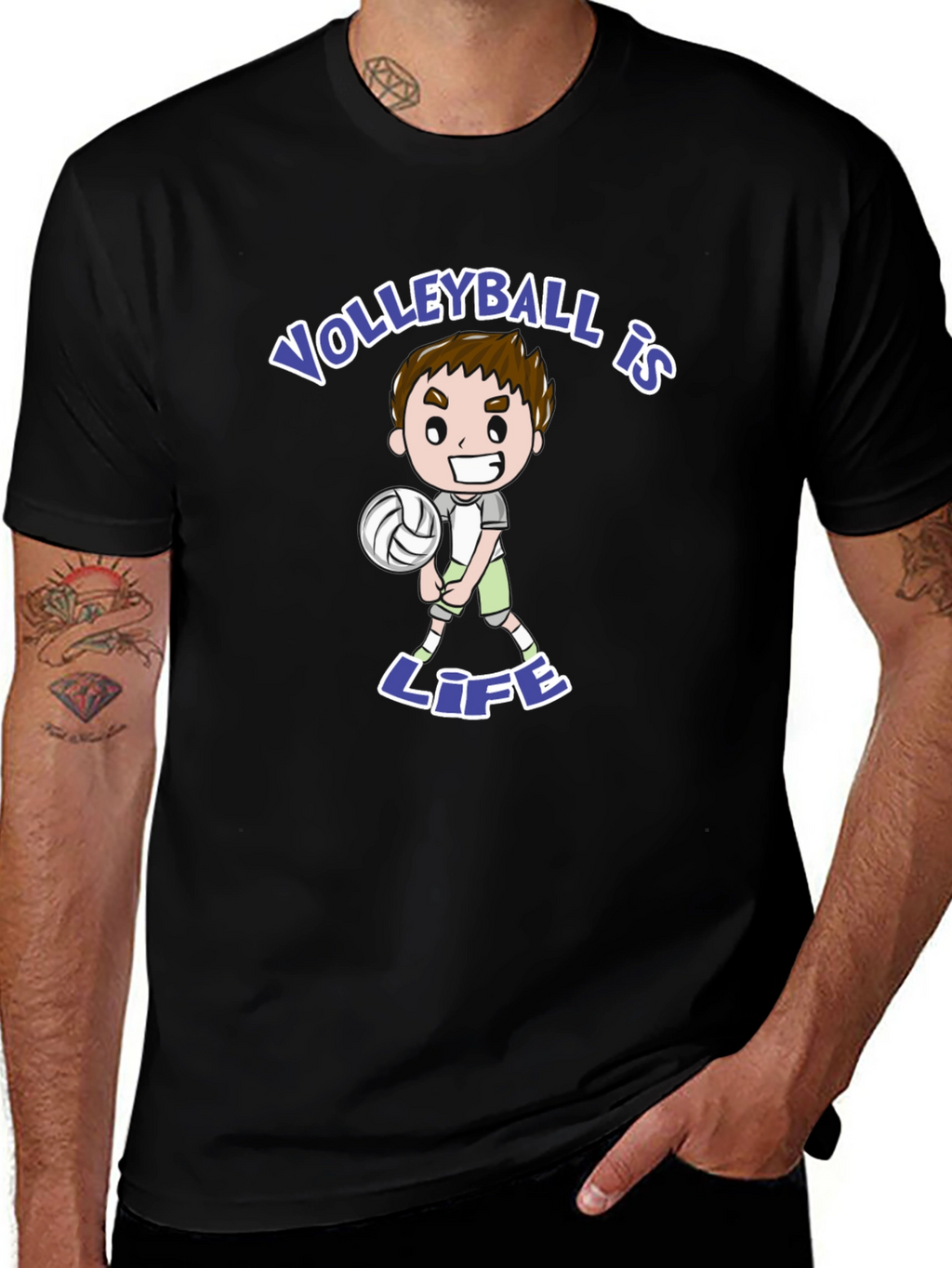 Volleyball is Life Black T-Shirt