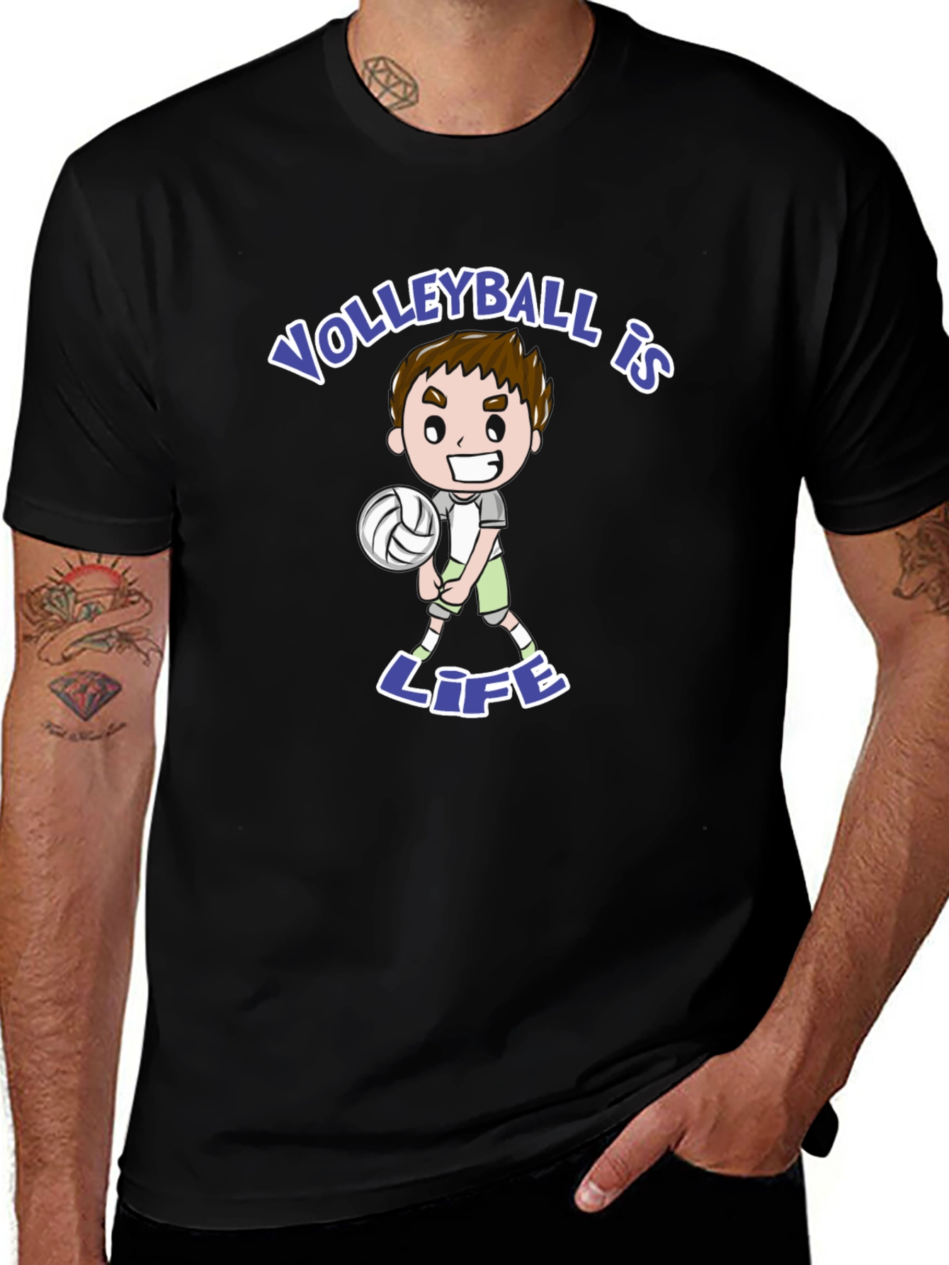 Volleyball is Life Black T-Shirt