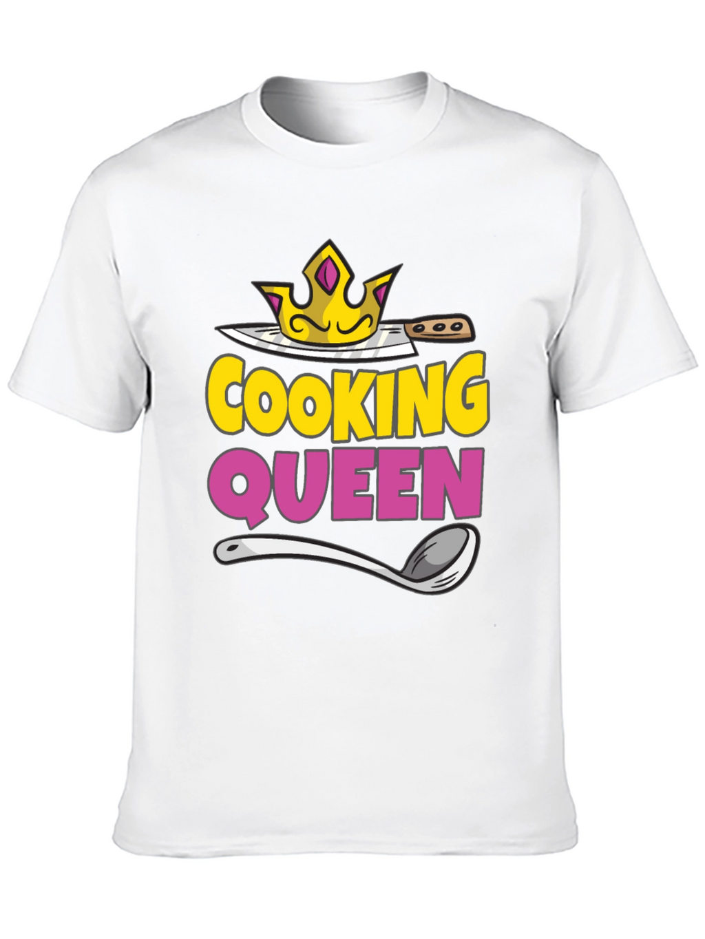 Cooking Queen T-Shirt - Chef Crown Spoon Knife Design