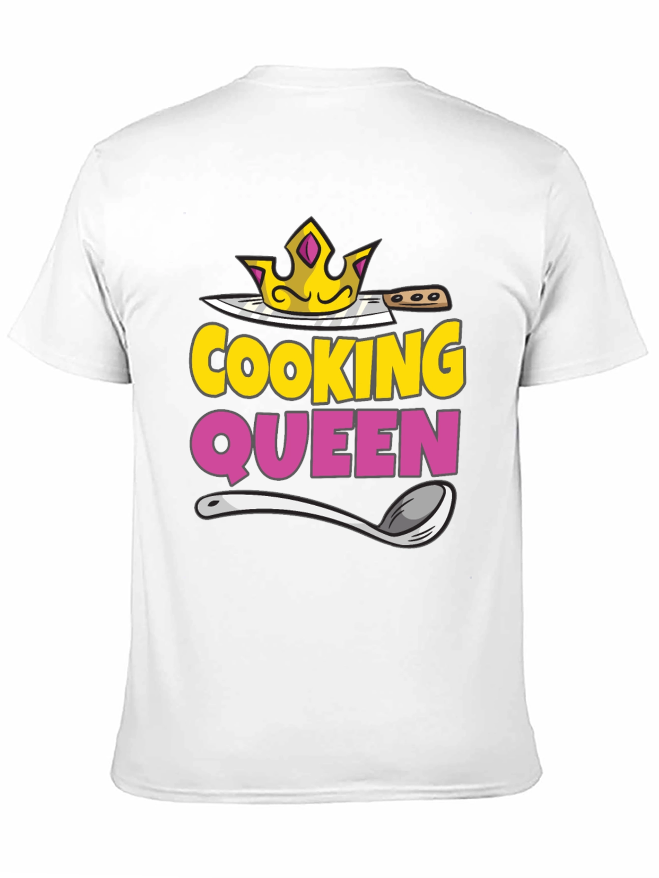 Cooking Queen T-Shirt - Chef Crown Spoon Knife Design