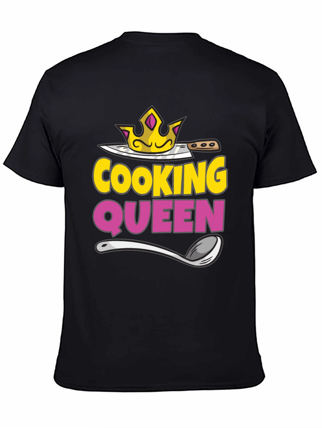 Cooking Queen T-Shirt - Chef Crown Spoon Knife Design
