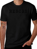 Reborn Mens Black Graphic T-Shirt