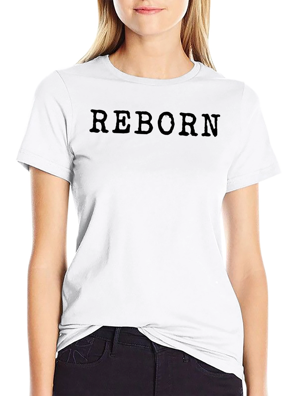 Reborn Mens Black Graphic T-Shirt