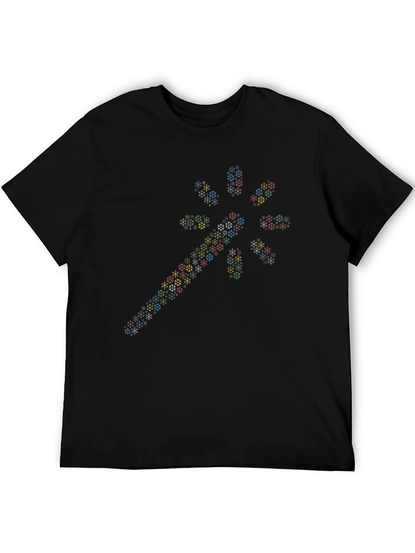 Snowflake Wand Graphic Black T-Shirt