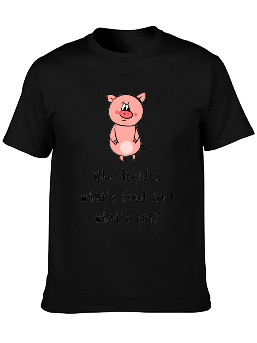 Pig Food or Pet Black Graphic Tee