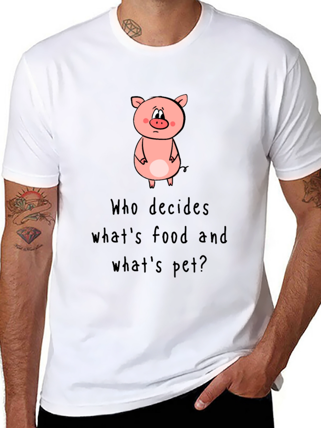 Pig Food or Pet Black Graphic Tee