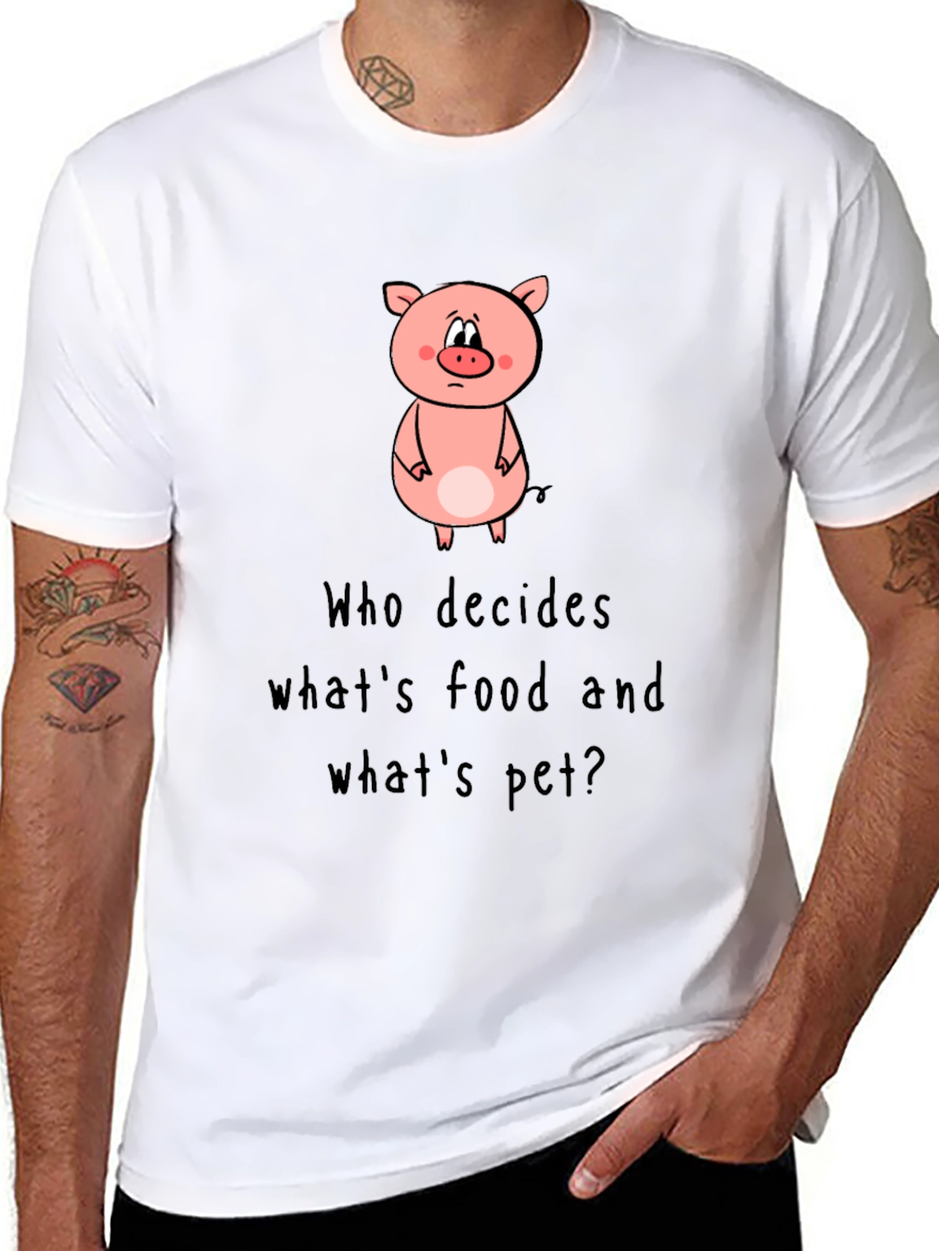 Pig Food or Pet Black Graphic Tee
