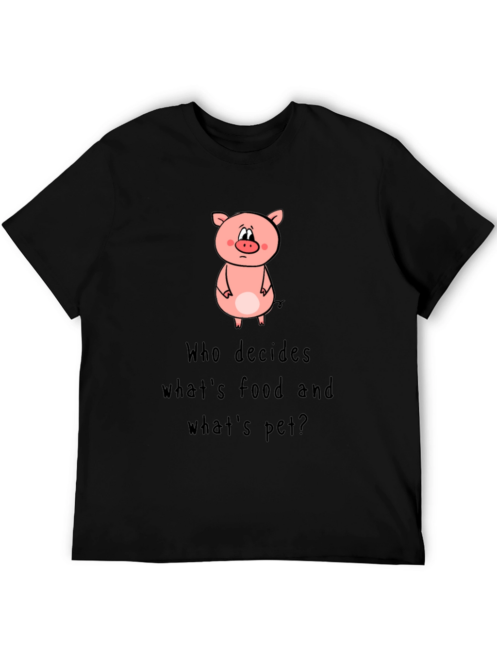 Pig Food or Pet Black Graphic Tee