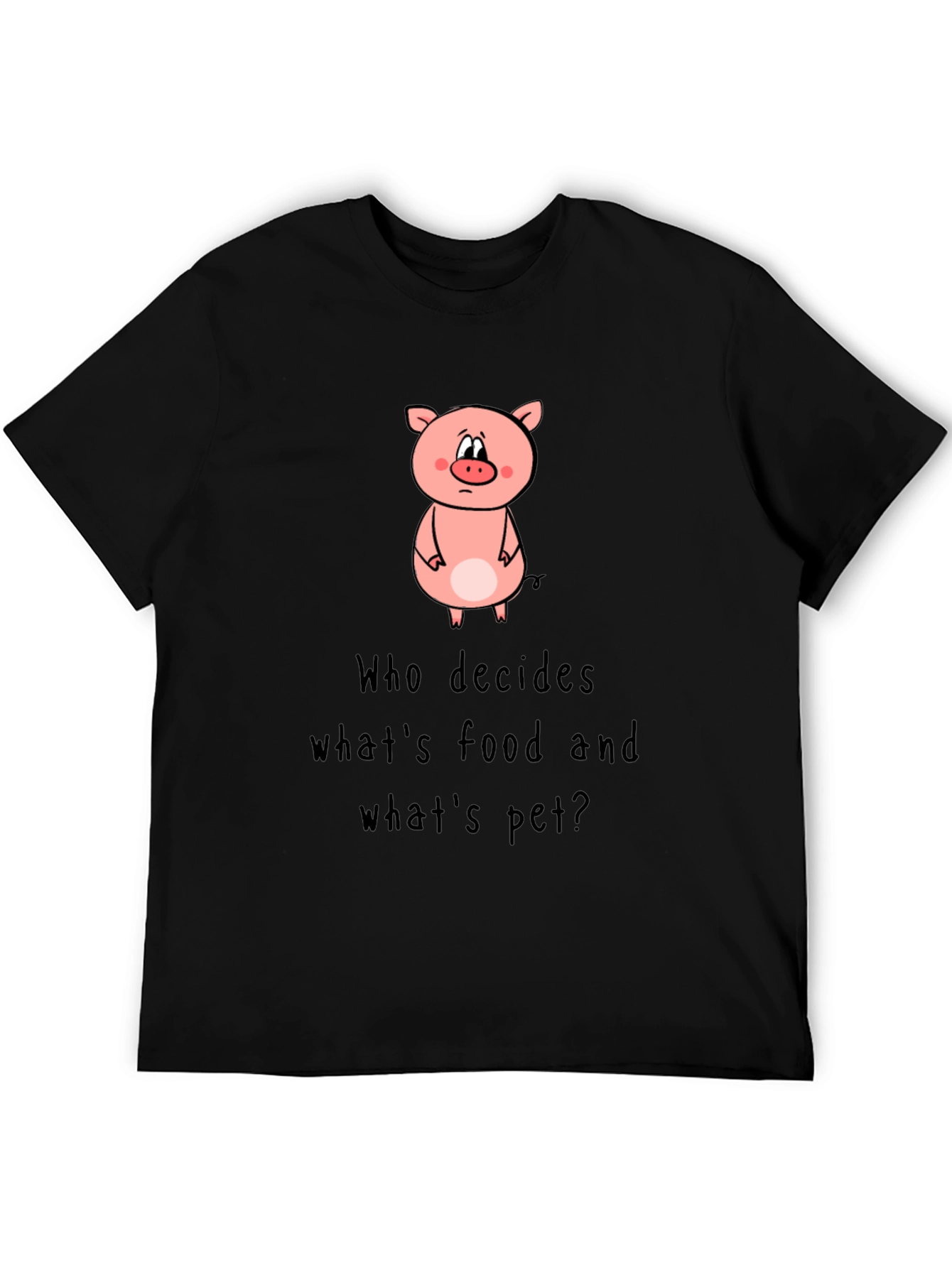 Pig Food or Pet Black Graphic Tee