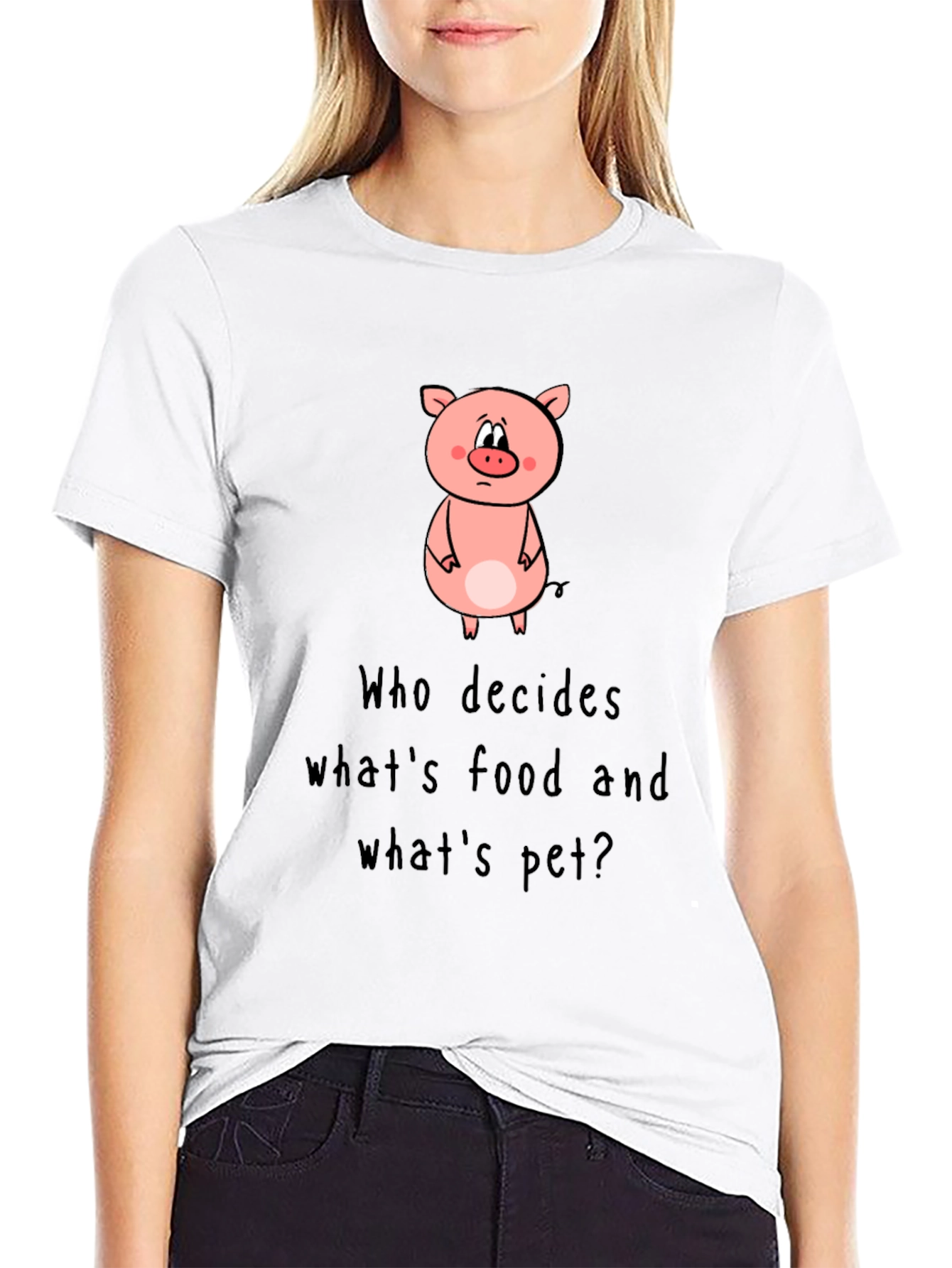Pig Food or Pet Black Graphic Tee