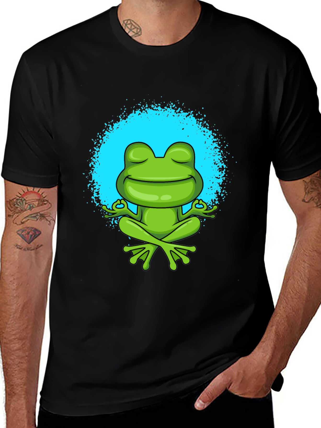 Meditating Frog Graphic Tee - Zen Style Shirt