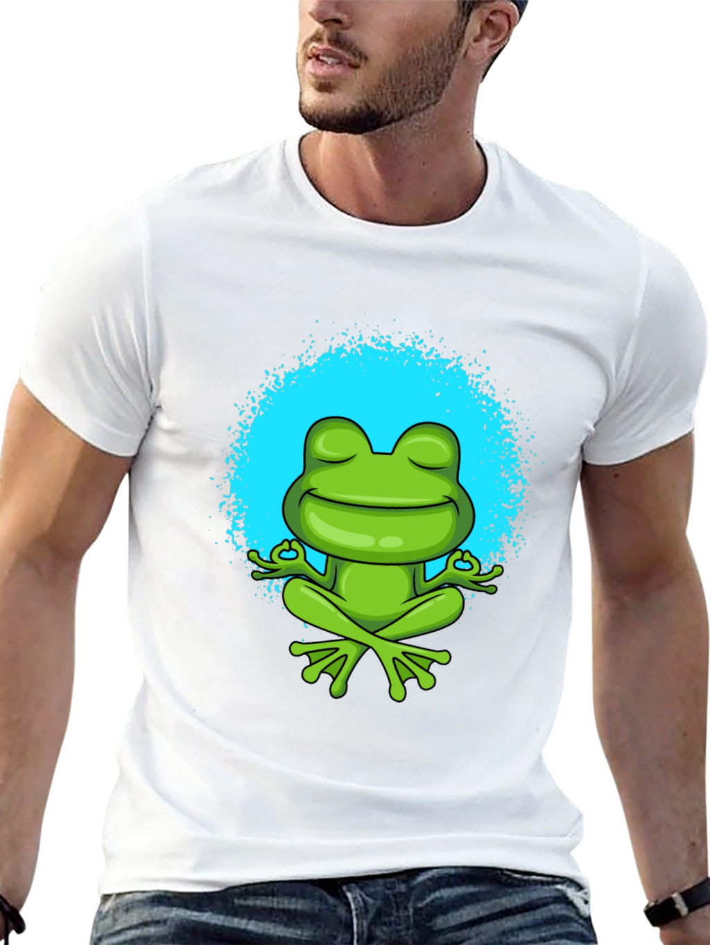 Meditating Frog Graphic Tee - Zen Style Shirt