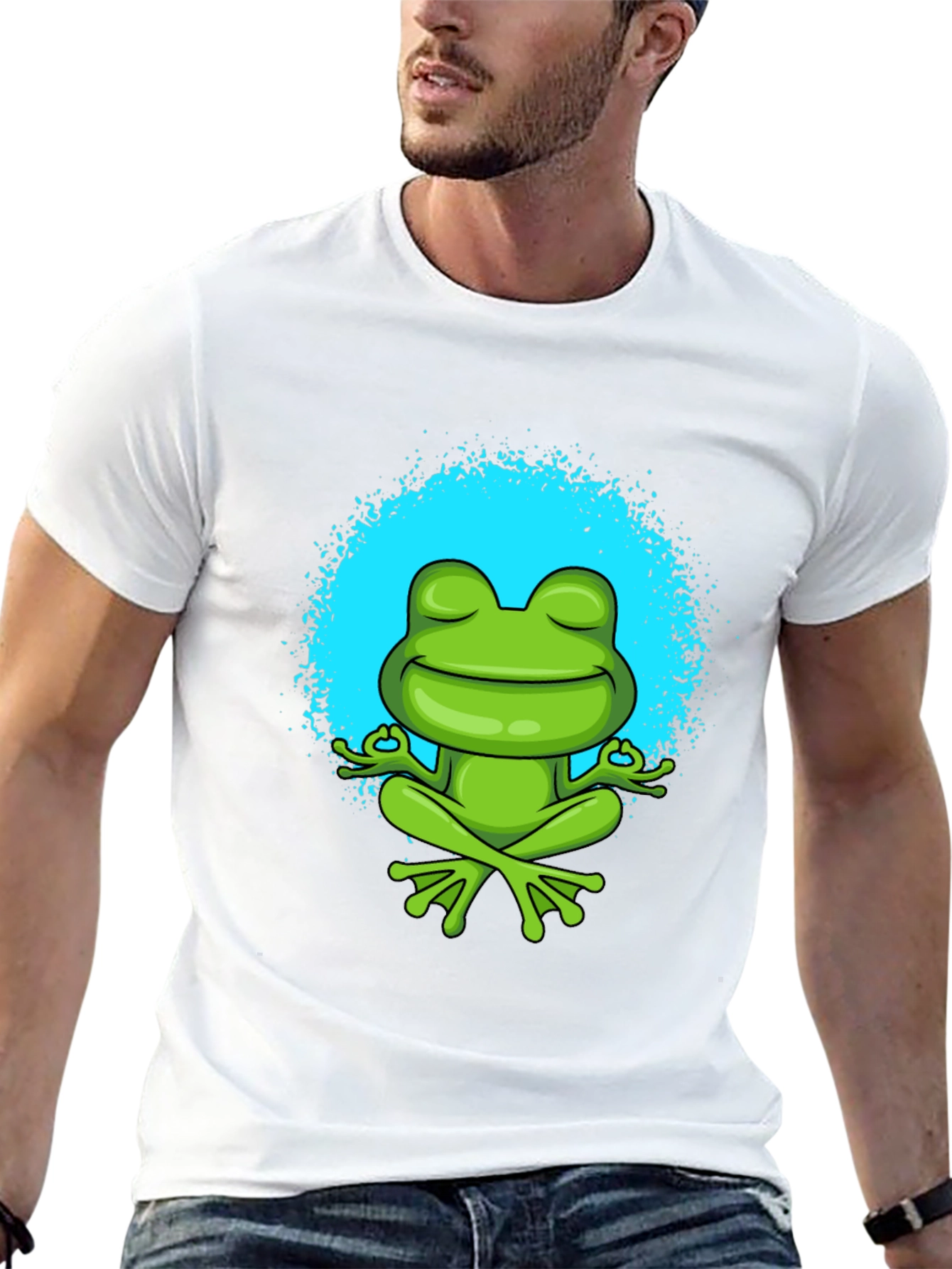 Meditating Frog Graphic Tee - Zen Style Shirt