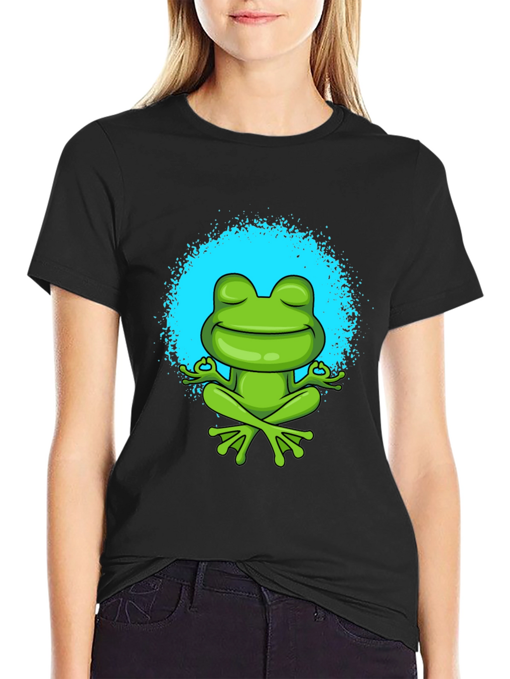 Meditating Frog Graphic Tee - Zen Style Shirt