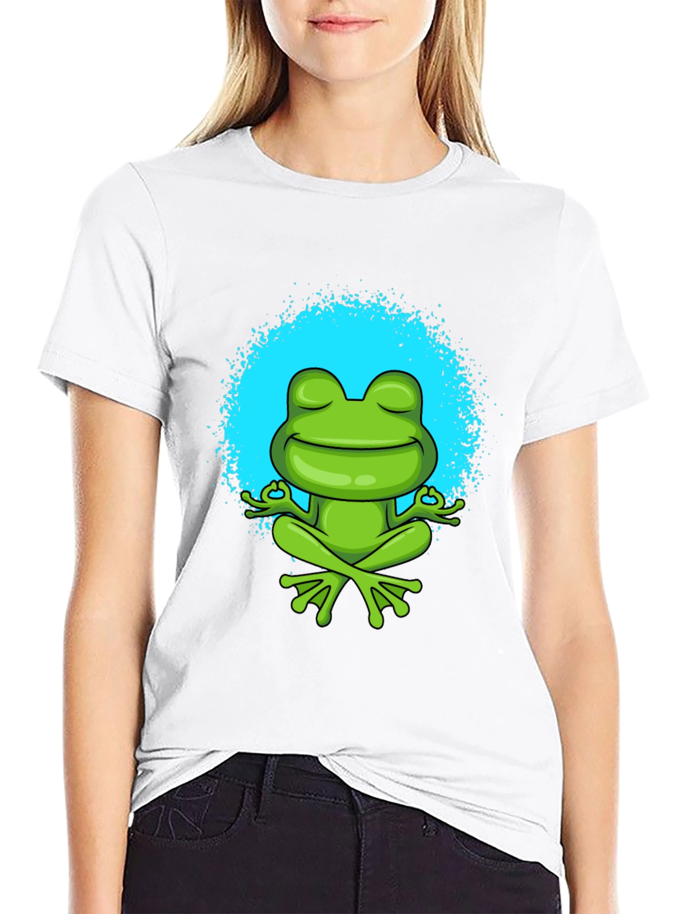 Meditating Frog Graphic Tee - Zen Style Shirt
